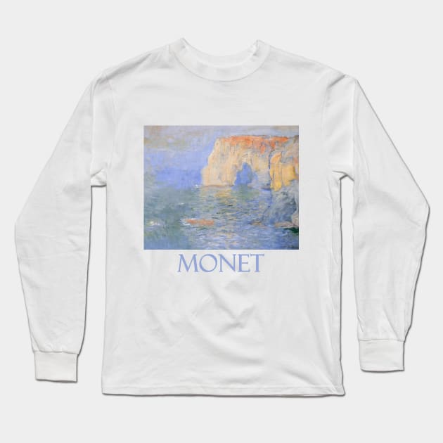 The Manneport, Reflections of Water (1885) by Claude Monet Long Sleeve T-Shirt by Naves